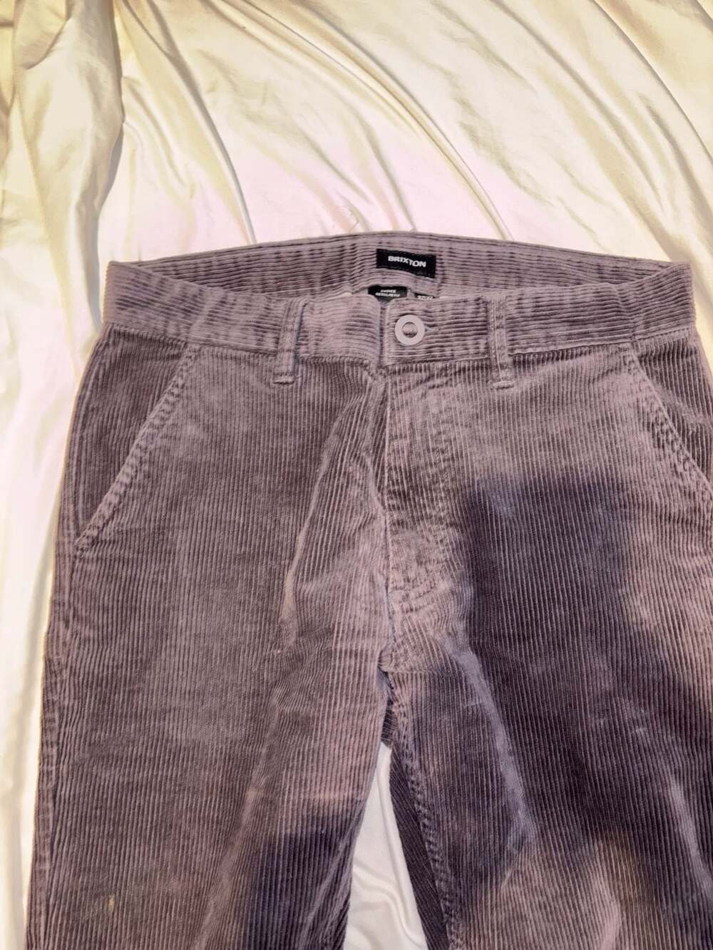 Brixton Choice Regular Fit Corduroy Pants Size 32/32 Purple